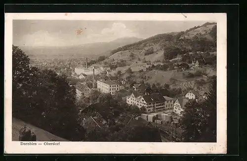 AK Dornbirn, Oberdorf aus der Vogelschau