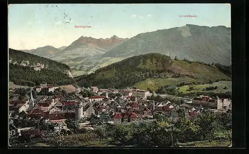 AK Feldkirch, Gesamtansicht mit Gurtisspitze und Vorderälpele