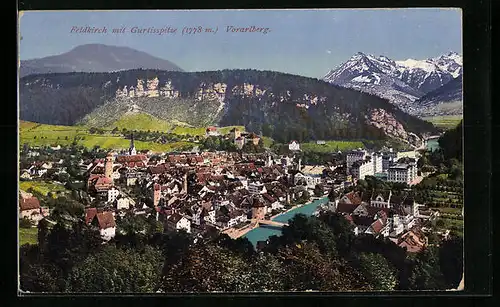 AK Feldkirch, Gesamtansicht mit Gurtisspitze