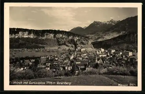 AK Feldkirch, Totalansicht mit Gurtisspitze