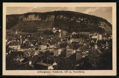 AK Feldkirch, Ortsansicht aus der Vogelschau