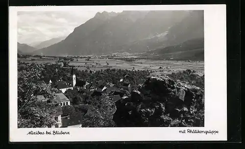 AK Nüziders, Ortsansicht aus der Vogelschau