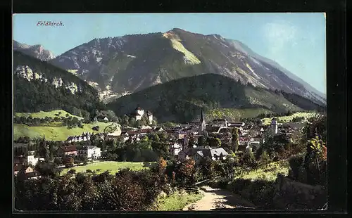 AK Feldkirch, Ortsansicht aus der Vogelschau