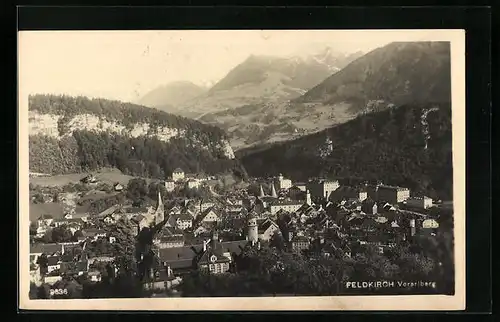 AK Feldkirch, Ortsansicht aus der Vogelschau