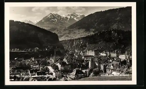 AK Feldkirch, Ortsansicht mit Gurtisspitze