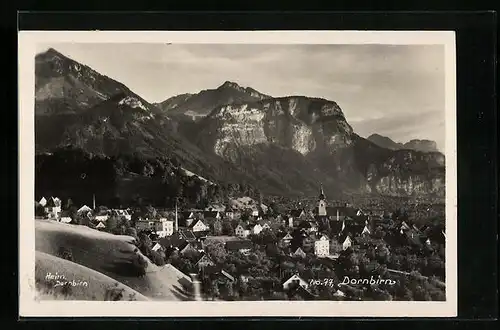 AK Dornbirn, Ortsansicht aus der Vogelschau