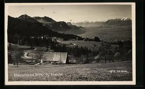 AK Dornbirn, Bödelestrasse, Blick ins Rheintal