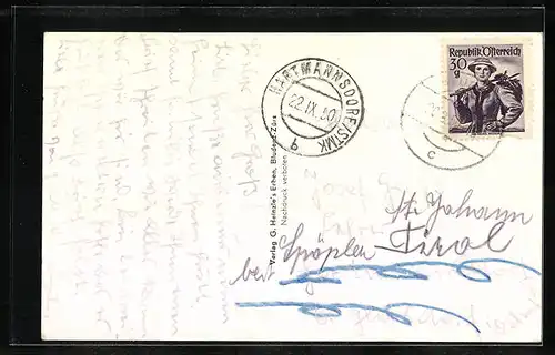 AK Bludenz, Ortsansicht gegen die Walserberge