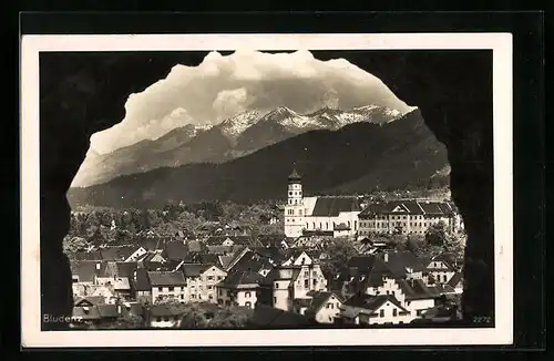 AK Bludenz, Ortsansicht mit Kirche