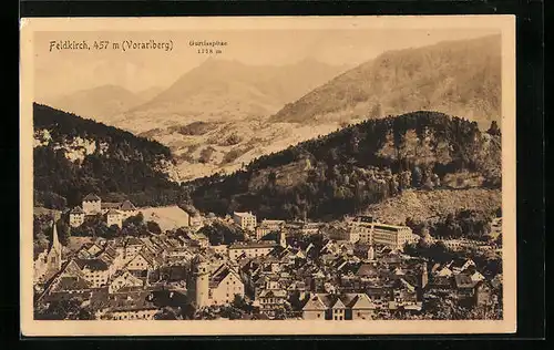 AK Feldkirch, Ortsansicht mit Gurtisspitze