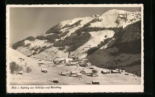 AK Mittelberg, Blick und Aufstieg zur Bühlalpe