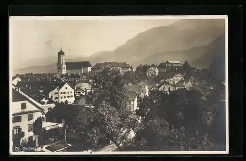 AK Bludenz, Ortspartie mit Kirche