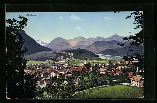 AK Bludenz, Ortsansicht aus der Vogelschau