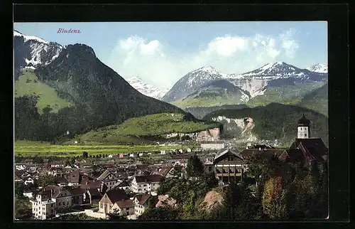 AK Bludenz, Ortsansicht mit Kirche