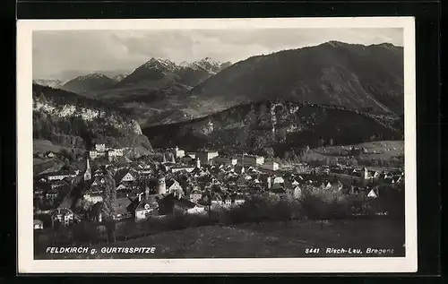 AK Feldkirch, Ortsansicht mit Gurtisspitze