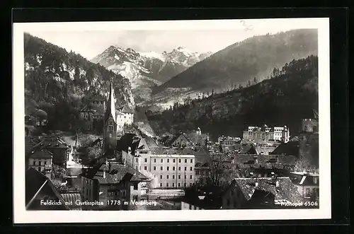 AK Feldkirch, Ortspartie mit Gurtisspitze