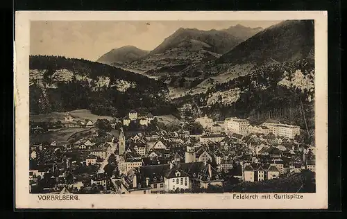 AK Feldkirch, Gesamtansicht mit Gurtisspitze
