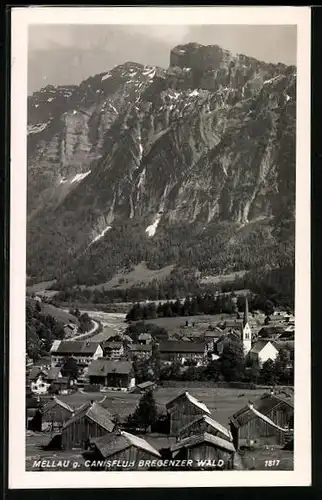 AK Mellau, Ortsansicht gegen Canisfluh