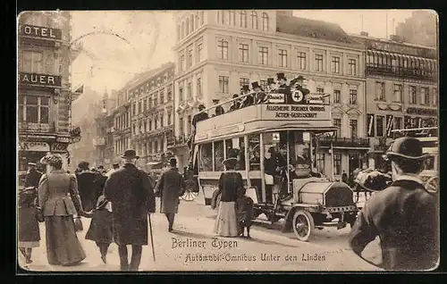 AK Berlin, Automobil-Omnibus Unter den Linden
