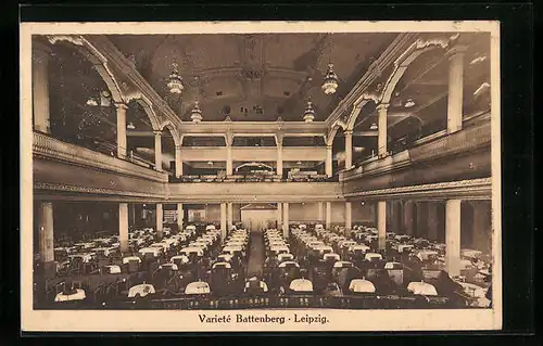 AK Leipzig, Varieté Battenberg, Tauchaerstrasse 34, Blick in den Saal