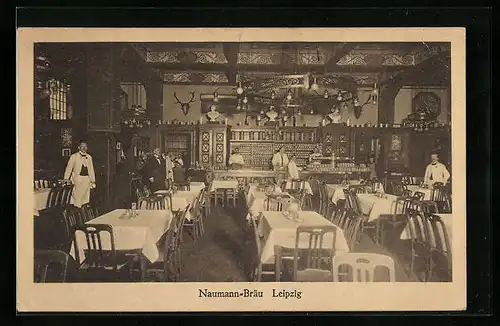 AK Leipzig, Gasthaus Naumann-Bräu, Neumarkt /Kupfergasse /Magazingasse