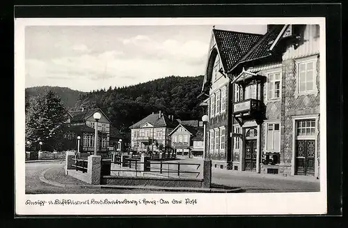AK Bad Lauterberg / Harz, Strassenpartie an der Post