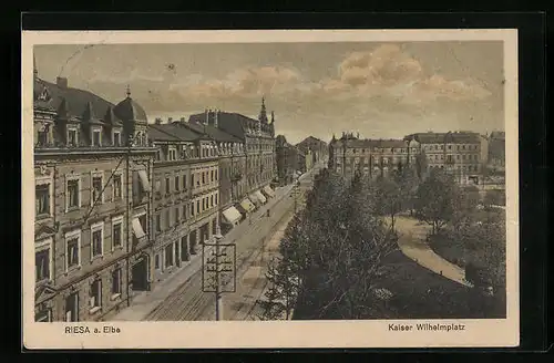 AK Riesa /Elbe, Kaiser Wilhelmplatz