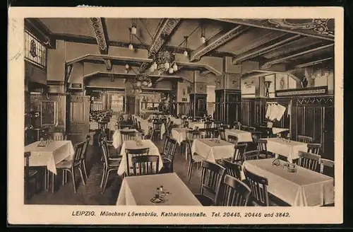 AK Leipzig, Gasthaus Münchner Löwenbräu, Katharinenstrasse