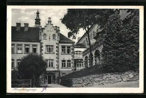 AK Rothenburg o. d. T., Sanatorium Wildbad des Bayrisch. Krankenkassenverbands, Haupteingang
