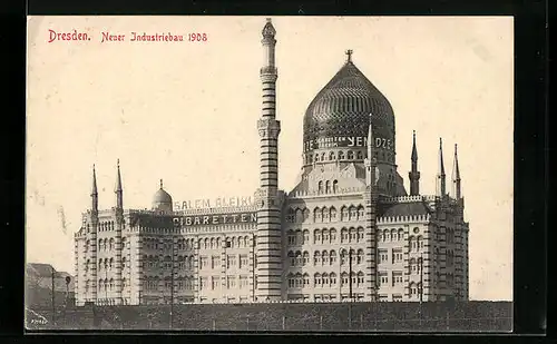 AK Dresden, Yenidze Tabak-Fabrik, Neuer Industriebau 1908