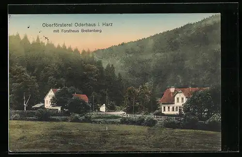 AK Oderhaus /Harz, Oberförsterei mit Forsthaus Breitenberg