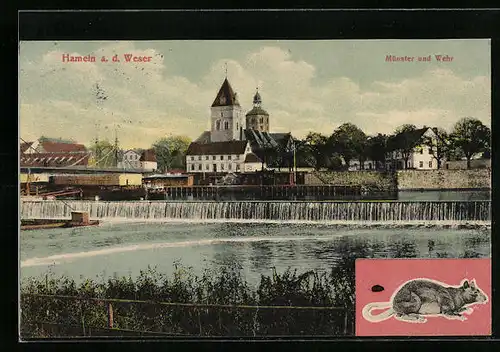AK Hameln /Weser, Münster und Wehr