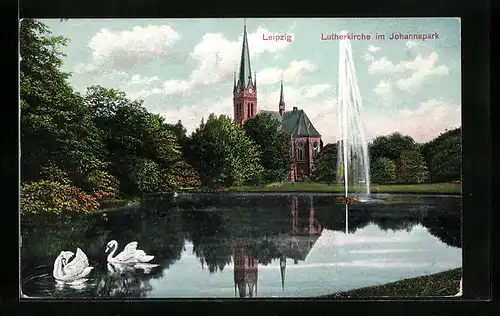 AK Leipzig, Lutherkirche im Johannapark