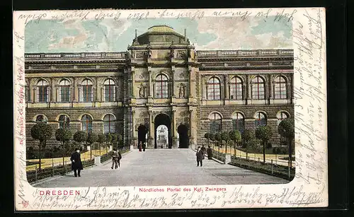 AK Dresden, Nördliches Portal des Königlichen Zwingers