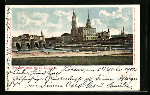 AK Dresden, Panorama mit Hofkirche