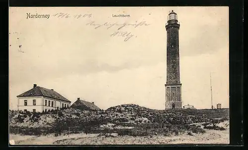 AK Norderney, Blick zum Leuchtturm