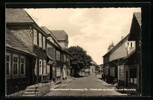 AK Masserberg / Thür., Ortsstrasse am Gasthaus zum Rennsteig