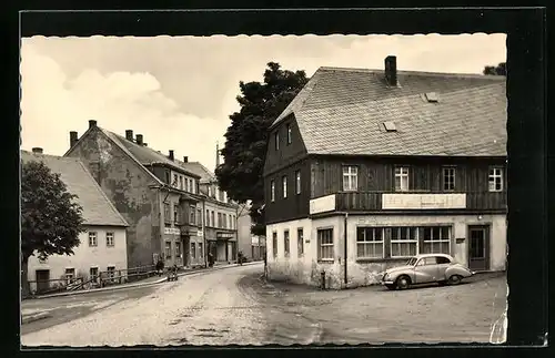 AK Frauenstein /Erzgeb., HO-Hotel Frauensteiner Hof, früher Silbermannhaus