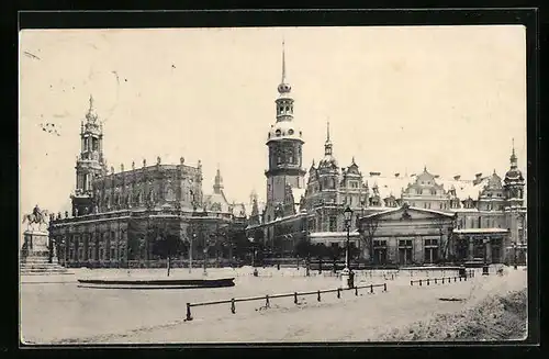 AK Dresden, Katholische Hofkirche und Königliches Schloss