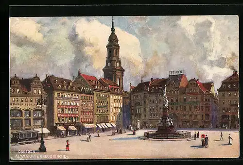 AK Dresden, Altmarkt und Kreuzkirche