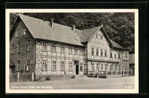 AK Stiege /Harz, Hotel zum Burgstieg
