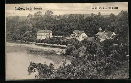 AK Buckow /Märk. Schweiz, Villen am Schermützelsee
