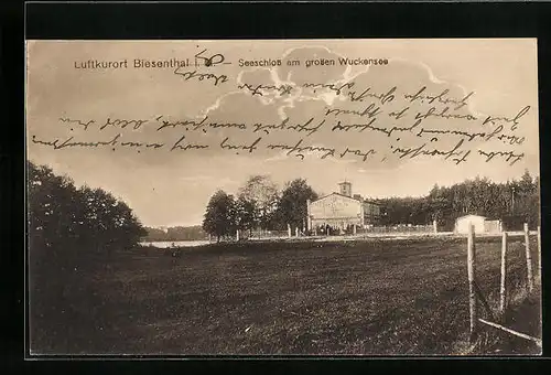 AK Biesenthal i. M., Seeschloss am grossen Wukensee