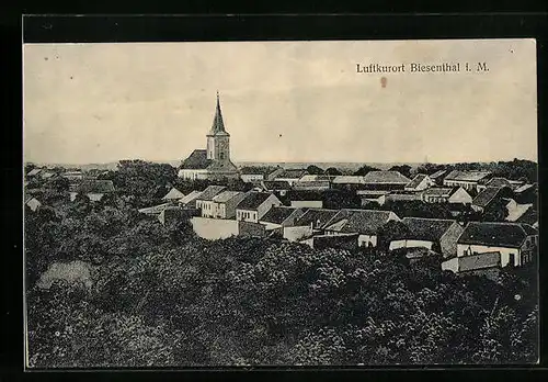 AK Biesenthal i. M., Ortsansicht mit Kirche