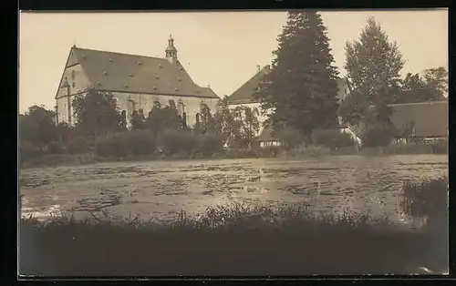 AK Lamspringe, Ortspartie mit Kirche