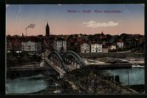AK Minden i. Westf., Neue Weserbrücke