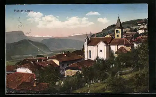 AK Montan, Panorama mit Kirche
