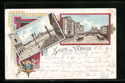 Lithographie Venezia, Piazza S. Marco e Isola S. Giorgio, Canal Grande