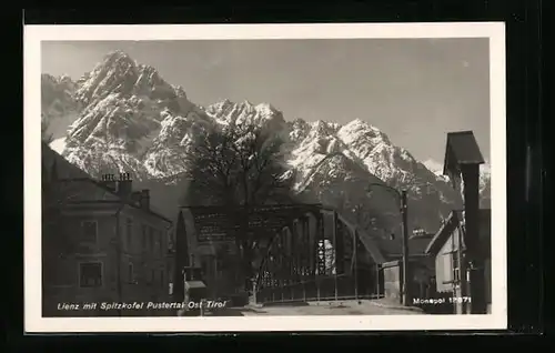 AK Lienz im Pustertal, Brücke mit Spitzkofel