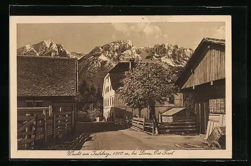 AK Wacht am Iselsberg bei Lienz, Ortspartie mit Bergen